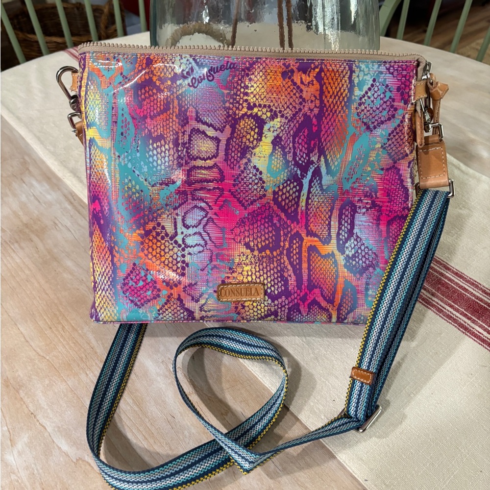 Consuela Mint and Beige Glitter Purse